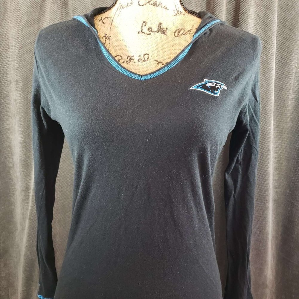 NFL Carolina Panthers Black Hoodie Ladies Med